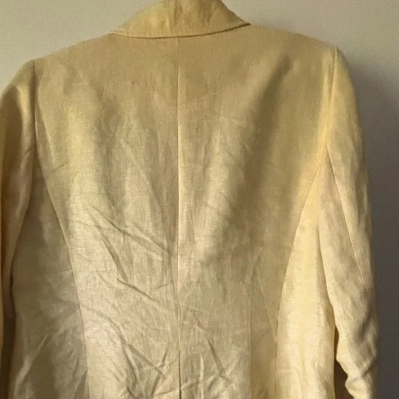 sunny yellow linen jacket, Talbots, size 12 - Picture 4 of 7